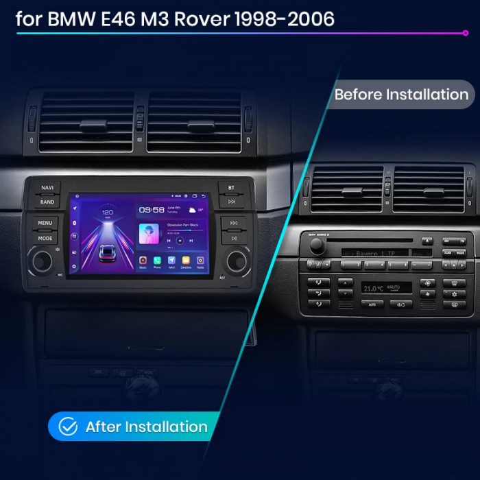 Navigatie Android Dedicata BMW Seria 3 E46 (1998 - 2006), 7Inch, 4Gb Ram, 64Gb Stocare, Bluetooth, WiFi, Carplay [4]