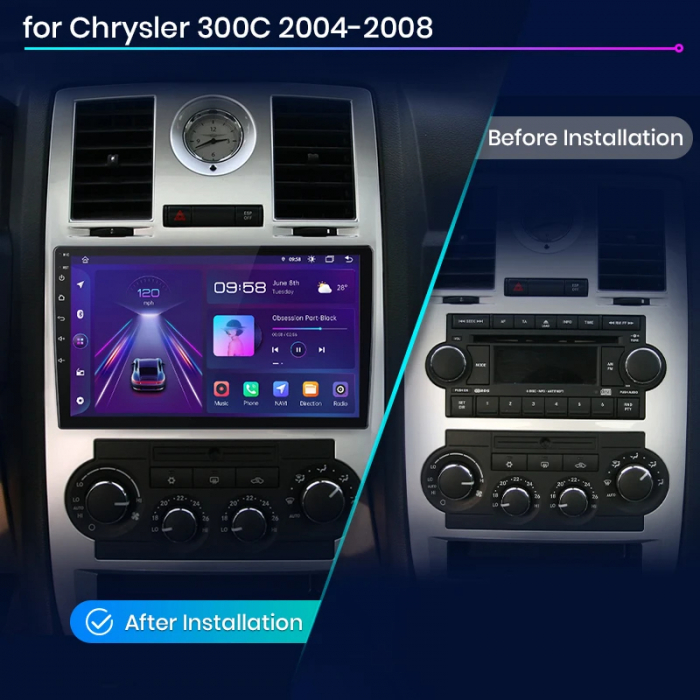 Navigatie Dedicata Chrysler 300C (2004-2008), 9Inch, 4Gb Ram, 64Gb Stocare, Carplay [7]