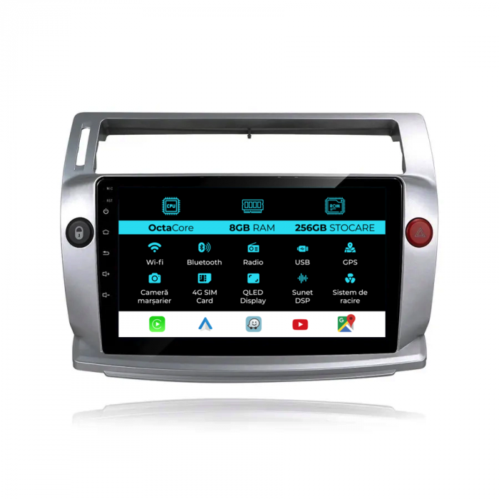 Navigatie Dedicata Citroen C4 (2004-2009), 9Inch, 8Gb Ram, 256Gb Stocare, Carplay [1]