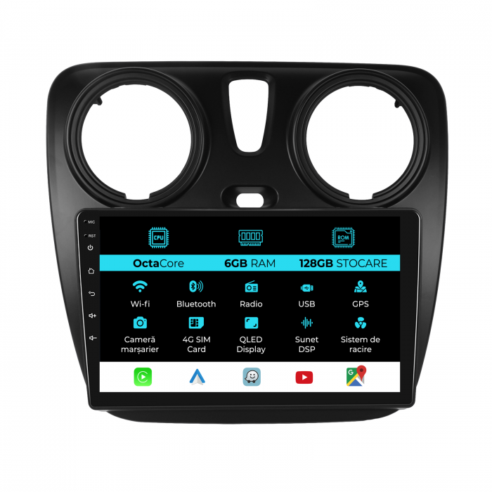 Navigatie Dedicata Dacia Dokker / Lodgy (2012-2020), 9Inch, 6Gb Ram, 128Gb Stocare, Carplay [1]