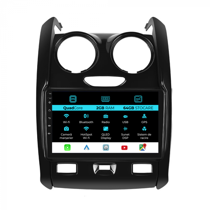 Navigatie Dedicata Dacia Duster (2010-2020), 9Inch, 2Gb Ram, 64Gb Stocare, Carplay [1]