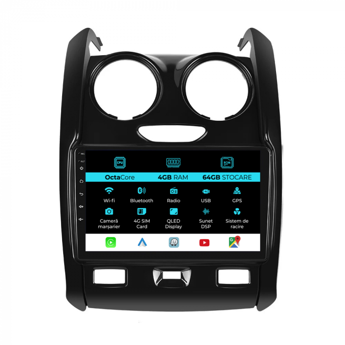 Navigatie Dedicata Dacia Duster (2010-2020), 9Inch, 4Gb Ram, 64Gb Stocare, Carplay [1]