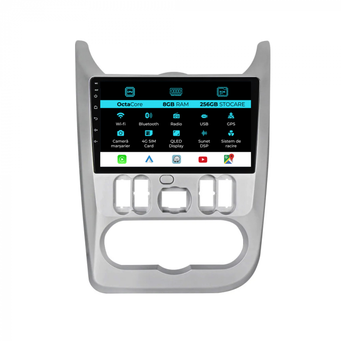 Navigatie Dedicata Dacia Logan/Duster/Sandero (2008-2013), 9Inch, 8Gb Ram, 256Gb Stocare, Carplay [1]