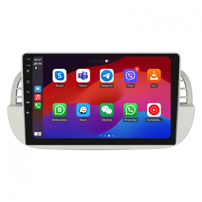 Navigatie Android Dedicata Fiat 500 (2007 - 2015), 9Inch, 4Gb Ram, 64Gb Stocare, Bluetooth, WiFi, Carplay [6]