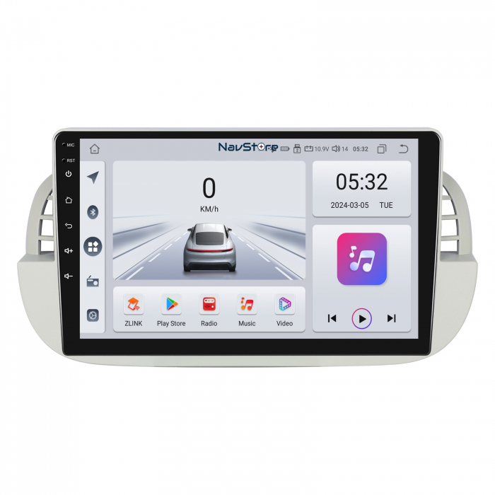 Navigatie Android Dedicata Fiat 500 (2007 - 2015), 9Inch, 4Gb Ram, 64Gb Stocare, Bluetooth, WiFi, Carplay [1]
