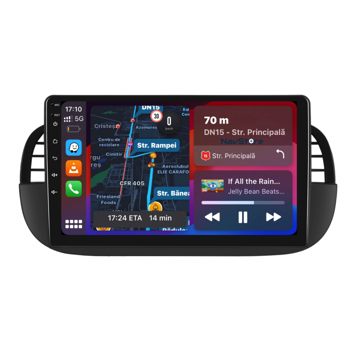 Navigatie Android Dedicata Fiat 500 (2007 - 2015), 9Inch, 4Gb Ram, 64Gb Stocare, Bluetooth, WiFi, Carplay [6]