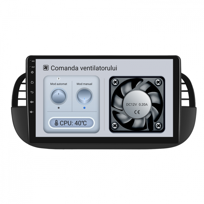 Navigatie Android Dedicata Fiat 500 (2007 - 2015), 9Inch, 4Gb Ram, 64Gb Stocare, Bluetooth, WiFi, Carplay [5]