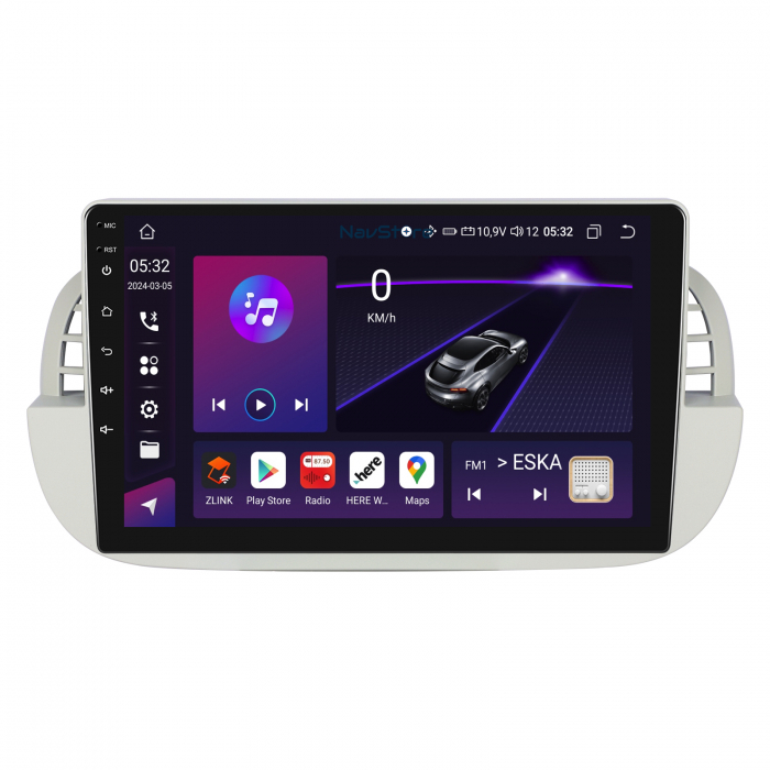 Navigatie Android Dedicata Fiat 500 (2007 - 2015), 9Inch, 4Gb Ram, 64Gb Stocare, Bluetooth, WiFi, Carplay [2]