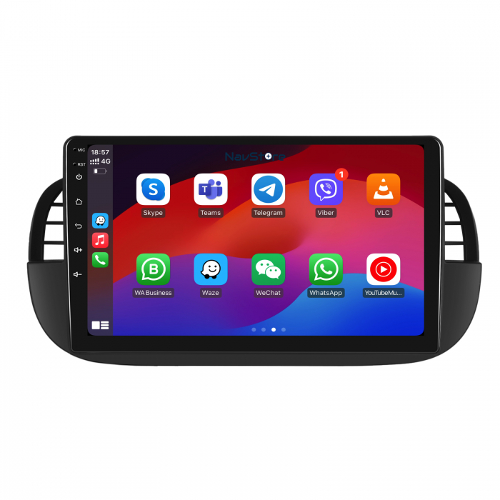 Navigatie Android Dedicata Fiat 500 (2007 - 2015), 9Inch, 4Gb Ram, 64Gb Stocare, Bluetooth, WiFi, Carplay [7]