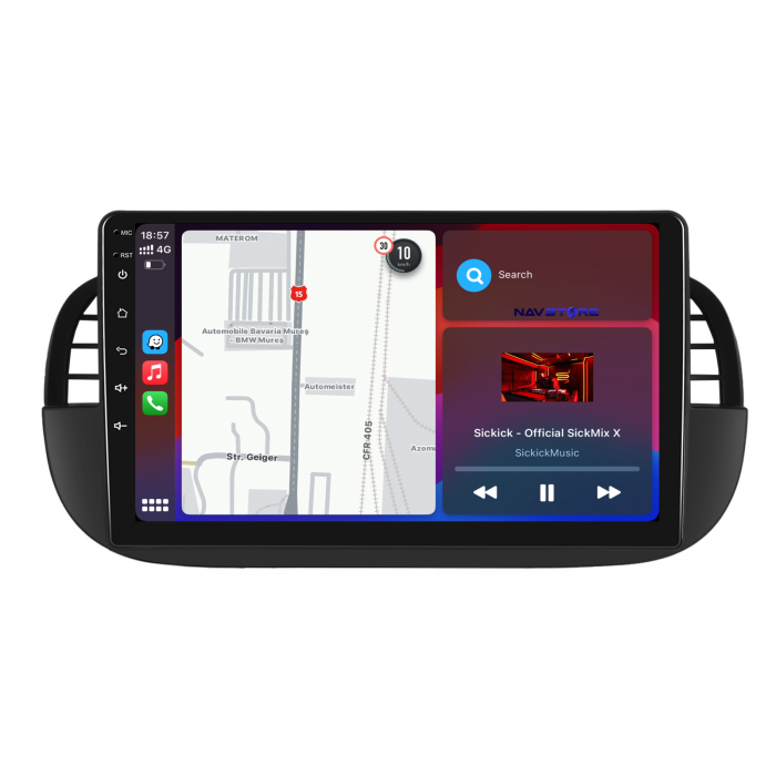 Navigatie Dedicata Fiat 500 (2007 - 2015), 9Inch, 6Gb Ram, 128Gb Stocare, Bluetooth, WiFi, Carplay [3]