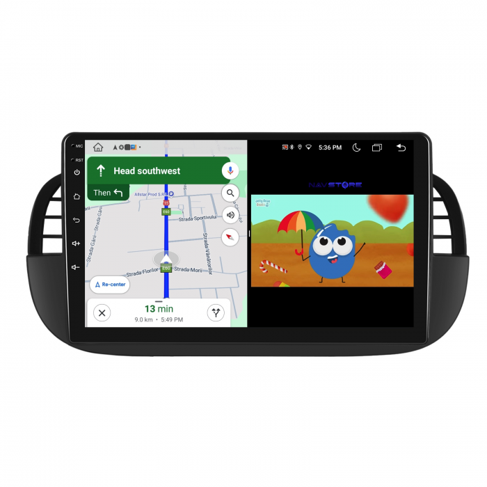 Navigatie Dedicata Fiat 500 (2007 - 2015), 9Inch, 6Gb Ram, 128Gb Stocare, Bluetooth, WiFi, Carplay [5]