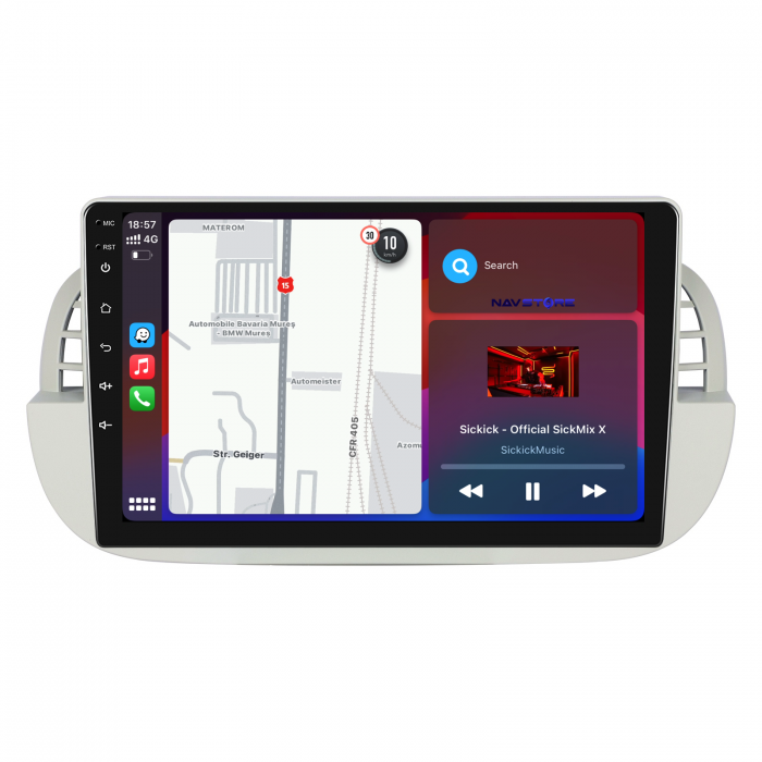 Navigatie Dedicata Fiat 500 (2007 - 2015), 9Inch, 6Gb Ram, 128Gb Stocare, Carplay [3]