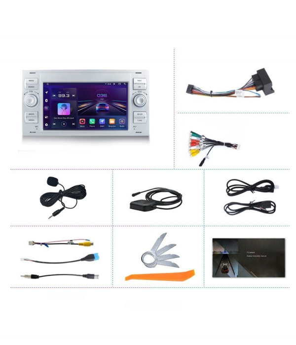 Navigatie Dedicata Ford, 7Inch, 4Gb Ram, 64Gb stocare, Carplay, Argintiu [9]