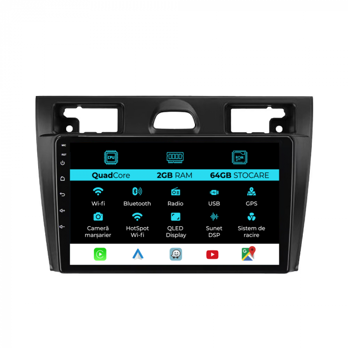 Navigatie Dedicata Ford Fiesta (2006-2011), 9Inch, 2Gb Ram, 64Gb Stocare, Carplay [1]