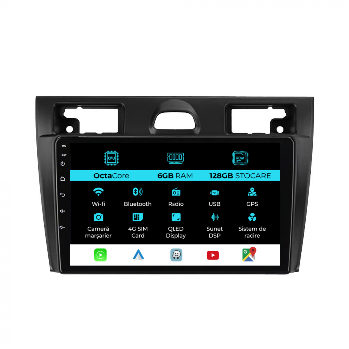 Navigatie Dedicata Ford Fiesta (2006-2011), 9Inch, 6Gb Ram, 128Gb Stocare, Carplay [1]