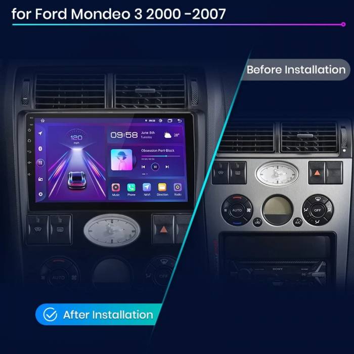 Navigatie Dedicata Ford Mondeo 3 (2000-2007), 9Inch, 4Gb Ram, 64Gb Stocare, Carplay [7]