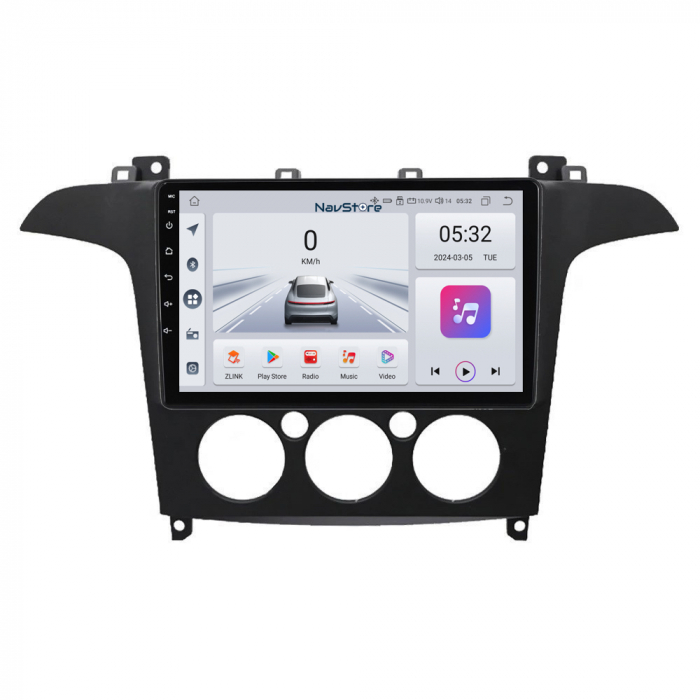 Navigatie Android Dedicata Ford S-Max (2006 - 2015) 9Inch, 4Gb Ram, 64Gb Stocare, Bluetooth, WiFi, Carplay, Clima manuala [1]
