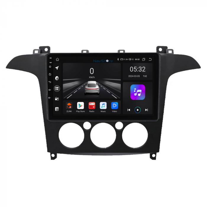 Navigatie Android Dedicata Ford S-Max (2006 - 2015) 9Inch, 4Gb Ram, 64Gb Stocare, Bluetooth, WiFi, Carplay, Clima manuala [2]