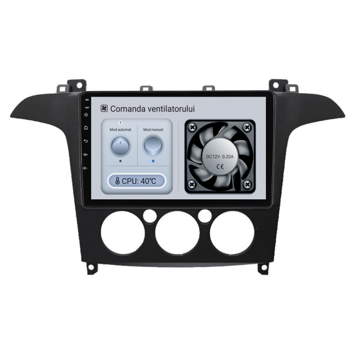 Navigatie Android Dedicata Ford S-Max (2006 - 2015) 9Inch, 4Gb Ram, 64Gb Stocare, Bluetooth, WiFi, Carplay, Clima manuala [7]