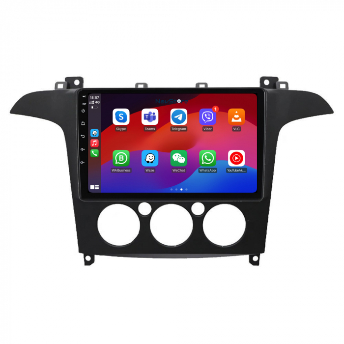 Navigatie Android Dedicata Ford S-Max (2006 - 2015) 9Inch, 4Gb Ram, 64Gb Stocare, Carplay, Clima manuala [4]
