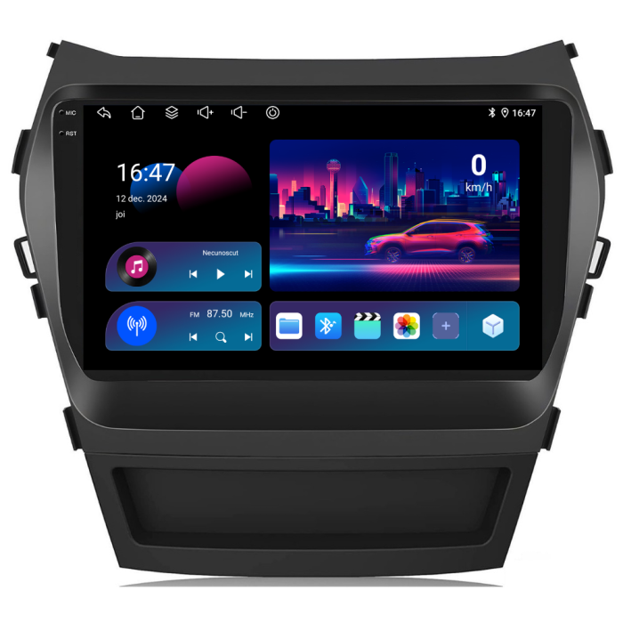 Navigatie Android Dedicata Hyundai IX45 SantaFe (2013-2017), 9Inch, 2Gb Ram, 32Gb Stocare, Carplay [4]