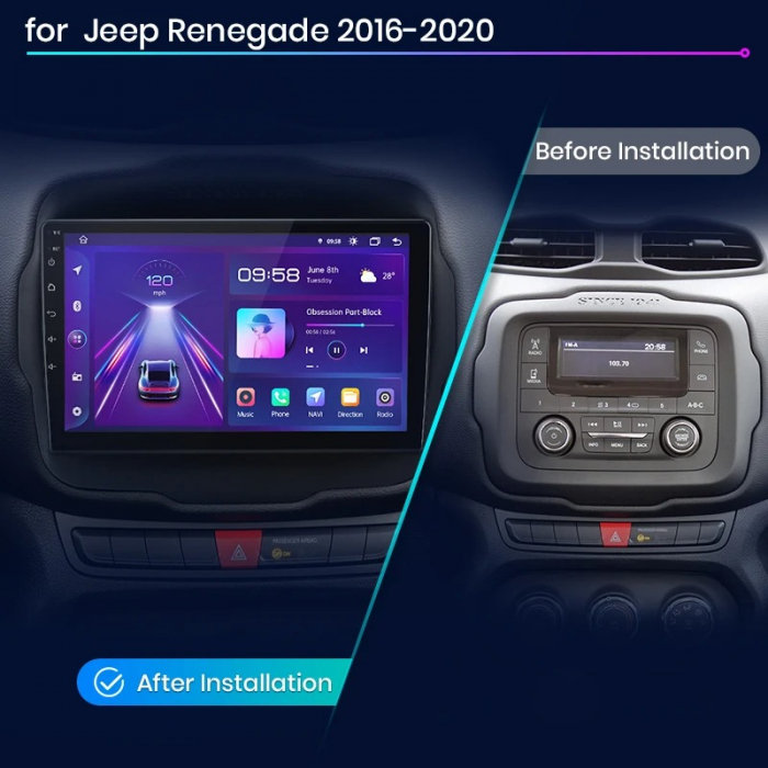 Navigatie Dedicata Jeep Renegade (2016-2020), 9Inch, 2Gb Ram, 64Gb Stocare, Carplay [7]