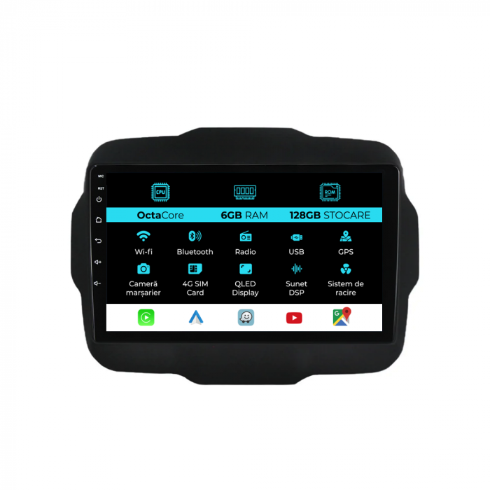 Navigatie Dedicata Jeep Renegade (2016-2020), 9Inch, 6Gb Ram, 128Gb Stocare, Carplay [1]