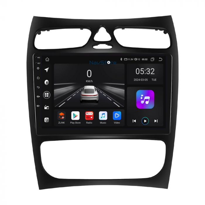 Navigatie Android Dedicata Mercedes Benz C-Class W203 CLK W209 (2000 - 2005), 9Inch, 4Gb Ram, 64Gb Stocare, Bluetooth, WiFi, Carplay [2]
