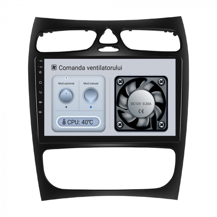 Navigatie Android Dedicata Mercedes Benz C-Class W203 CLK W209 (2000 - 2005), 9Inch, 4Gb Ram, 64Gb Stocare, Bluetooth, WiFi, Carplay [3]