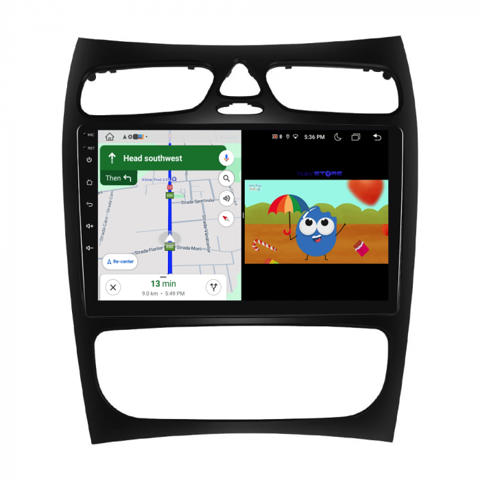 Navigatie Dedicata Mercedes C-Class W203 CLK W209 (2000 - 2005), 9Inch, 6Gb Ram, 128Gb Stocare, Carplay [5]