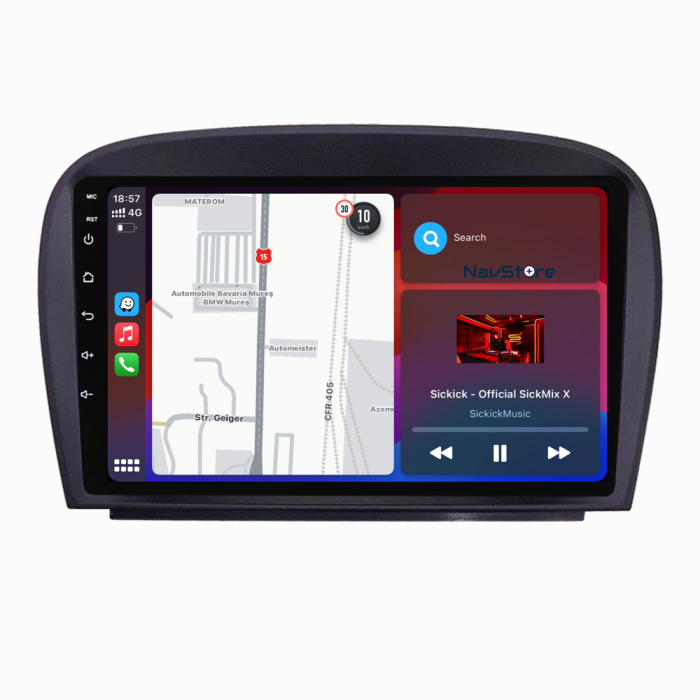 Navigatie Android Dedicata Mercedes SL R230 (2001-2011), 9Inch, 4Gb Ram, 64Gb Stocare, Bluetooth, WiFi, Carplay [5]