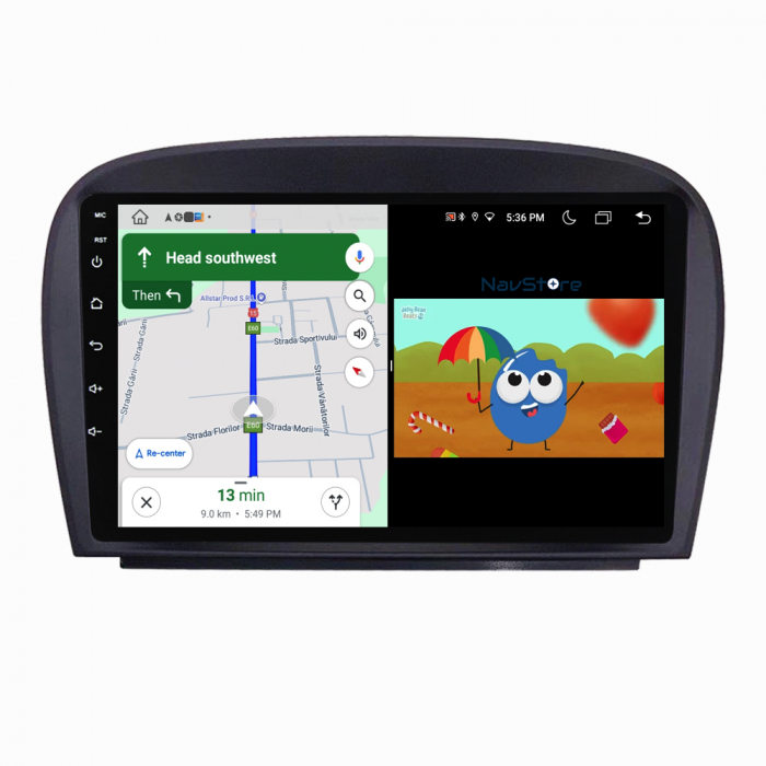 Navigatie Android Dedicata Mercedes SL R230 (2001-2011), 9Inch, 4Gb Ram, 64Gb Stocare, Bluetooth, WiFi, Carplay [7]