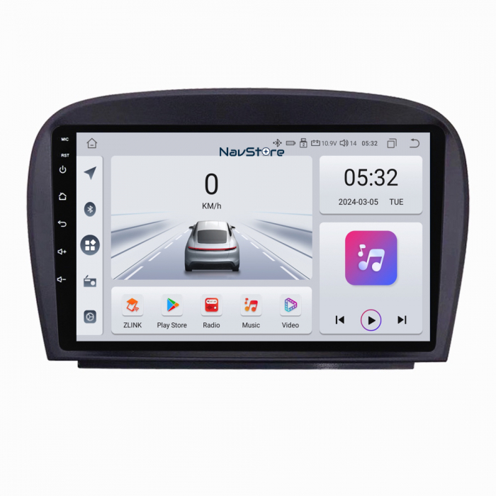 Navigatie Android Dedicata Mercedes SL R230 (2001-2011), 9Inch, 4Gb Ram, 64Gb Stocare, Bluetooth, WiFi, Carplay [1]