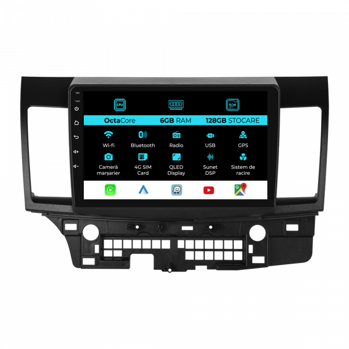 Navigatie Dedicata Mitsubishi Lancer (2007-2013), 9Inch, 6Gb Ram, 128Gb Stocare, Carplay [1]