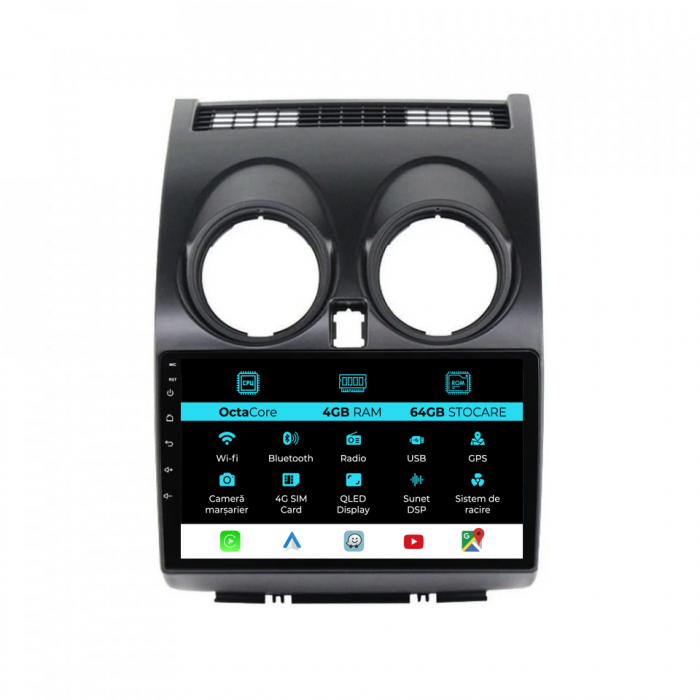 Navigatie Dedicata Nissan Qashqai J10 (2007-2013), 9Inch, 4Gb Ram, 64Gb Stocare, Carplay [1]