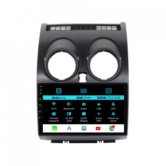 Navigatie Dedicata Nissan Qashqai J10 (2007-2013), 9Inch, 6Gb Ram, 128Gb Stocare, Carplay [1]