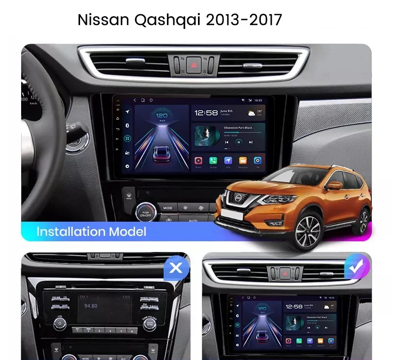 Navigatie Android Dedicata Nissan Qashqai J11, X Trail T32 (2013-2021), 10Inch, 4Gb Ram, 64Gb Stocare, Bluetooth, WiFi, Carplay [10]