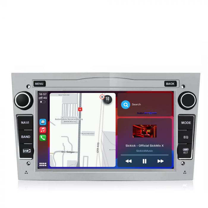 Navigatie Android Dedicata Opel, 7Inch, 4Gb Ram, 64Gb stocare, Carplay, Argintiu [3]