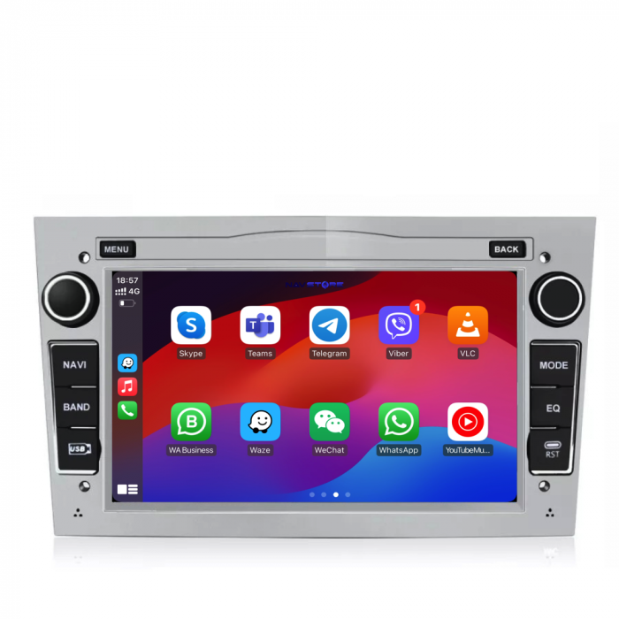 Navigatie Android Dedicata Opel, 7Inch, 4Gb Ram, 64Gb stocare, Carplay, Argintiu [2]