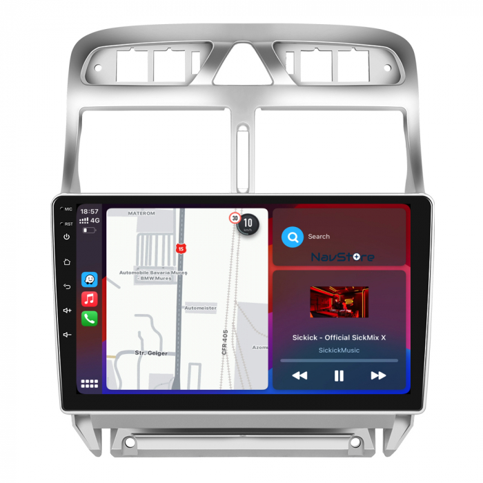 Navigatie Android Dedicata Peugeot 307 (2000-2013), 9Inch, 4Gb Ram, 64Gb Stocare, Bluetooth, WiFi, Carplay [5]