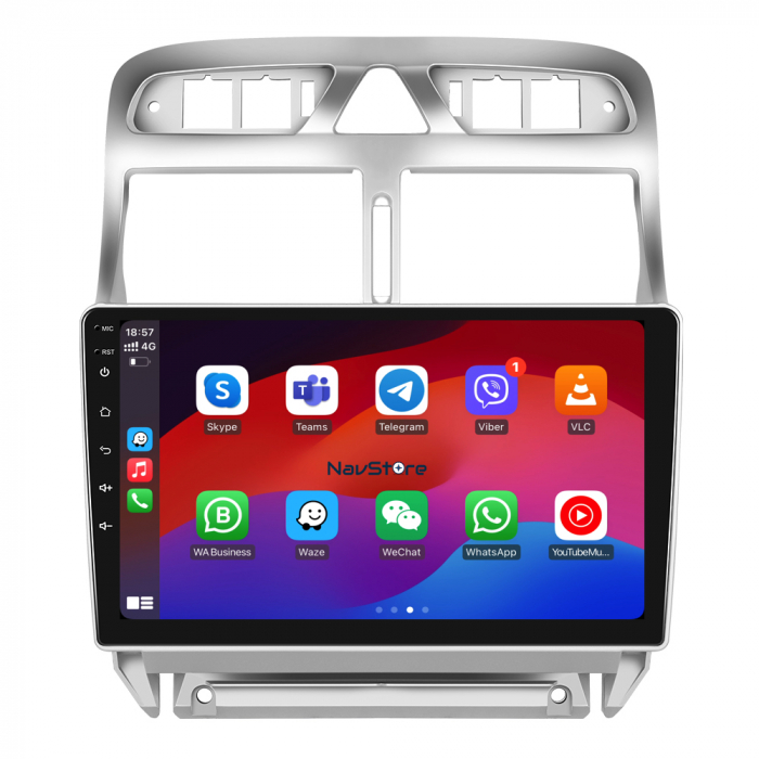 Navigatie Android Dedicata Peugeot 307 (2000-2013), 9Inch, 4Gb Ram, 64Gb Stocare, Bluetooth, WiFi, Carplay [6]