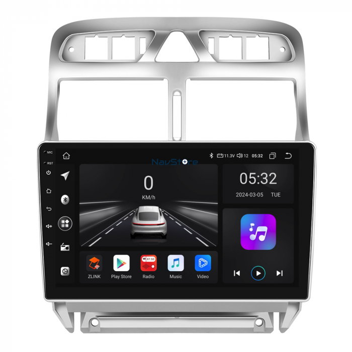 Navigatie Android Dedicata Peugeot 307 (2000-2013), 9Inch, 4Gb Ram, 64Gb Stocare, Bluetooth, WiFi, Carplay [2]