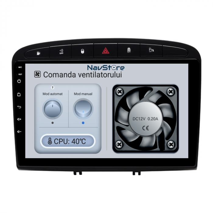 Navigatie Android Dedicata Peugeot 308/408 (2008-2013), 9Inch, 4Gb Ram, 64Gb Stocare, Bluetooth, WiFi, Carplay [4]