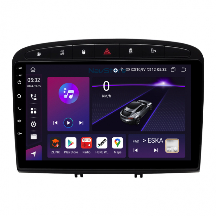 Navigatie Android Dedicata Peugeot 308/408 (2008-2013), 9Inch, 4Gb Ram, 64Gb Stocare, Bluetooth, WiFi, Carplay [3]
