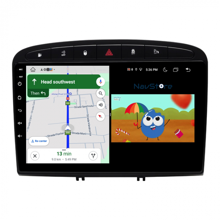 Navigatie Android Dedicata Peugeot 308/408 (2008-2013), 9Inch, 4Gb Ram, 64Gb Stocare, Bluetooth, WiFi, Carplay [8]