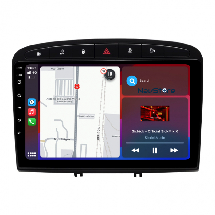Navigatie Android Dedicata Peugeot 308/408 (2008-2013), 9Inch, 4Gb Ram, 64Gb Stocare, Bluetooth, WiFi, Carplay [6]