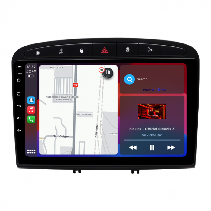 Navigatie Dedicata Peugeot 308/408 (2008-2013), 9Inch, 6Gb Ram, 128Gb Stocare, Carplay [3]