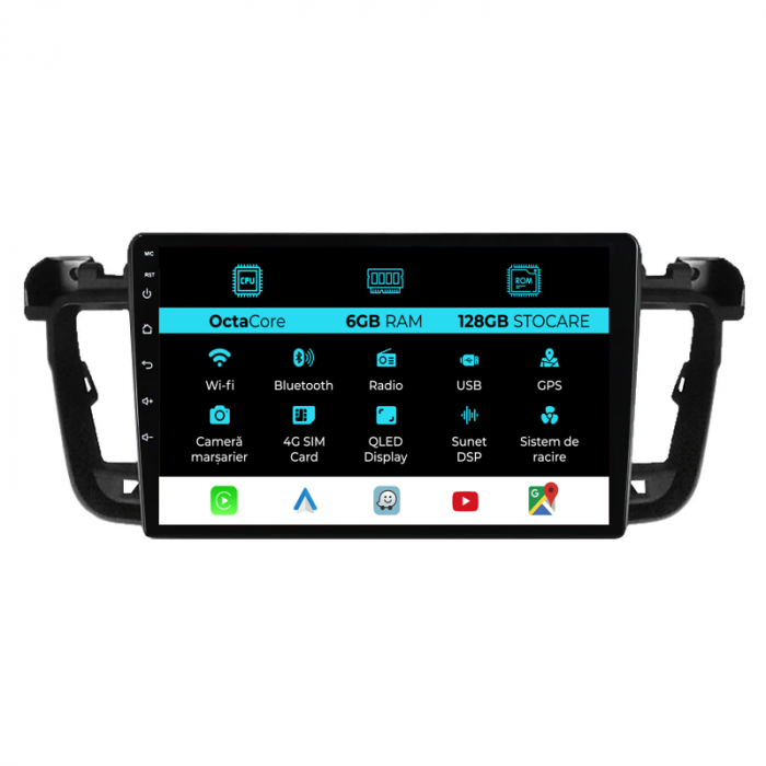 Navigatie Dedicata Peugeot 508 (2010-2018), 9Inch, 6Gb Ram, 128Gb Stocare, Carplay [1]