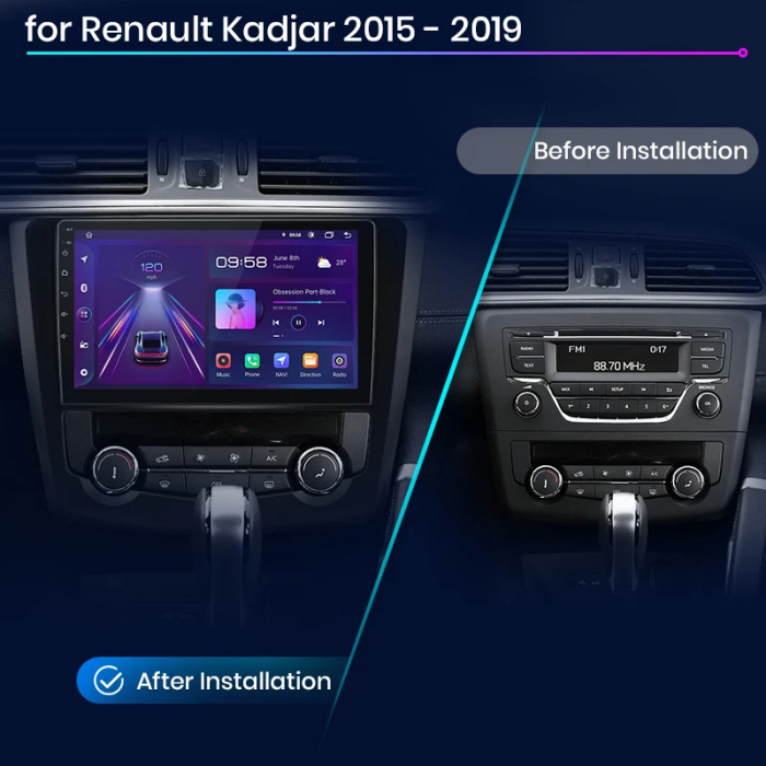 Navigatie Dedicata Renault Kadjar (2015-2019), 9Inch, 1Gb Ram, 32Gb Stocare, Carplay [7]