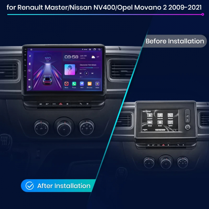 Navigatie Android Dedicata Renault Master (2019-2024), 10Inch, 1Gb Ram, 32Gb Stocare, Bluetooth, WiFi, Carplay [6]